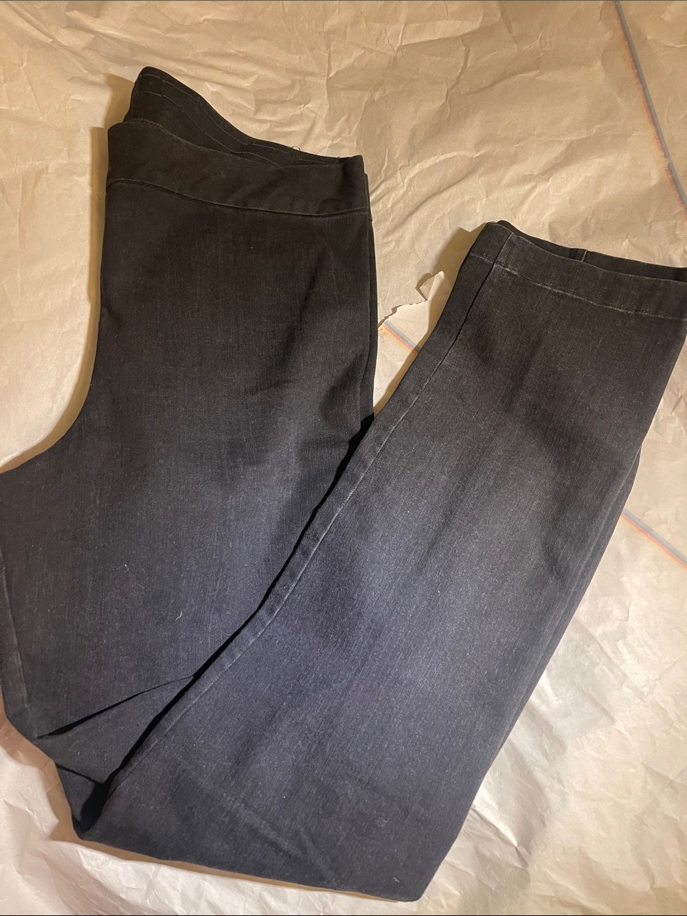 THE ROW: Stratton, Black Denim pant with Elastic Waistband   Made in USA